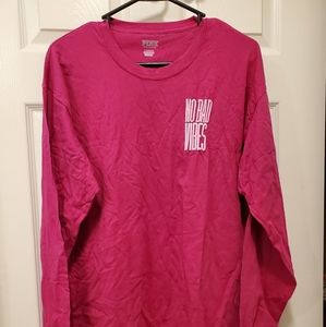 Pink long sleeve campus tee